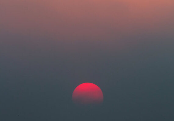 smoggy sunset